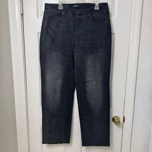 Wild Fable Jeans Women Size 16 Black Gray Wash HighRise Straight Leg Double Knee